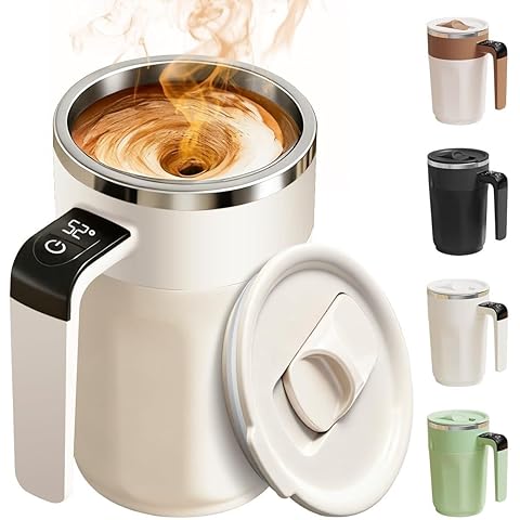 Automatic Magnetic Stirring Coffee Mug, Self Mixing Cup With Lid For Milk, Cocoa And Other Beverages